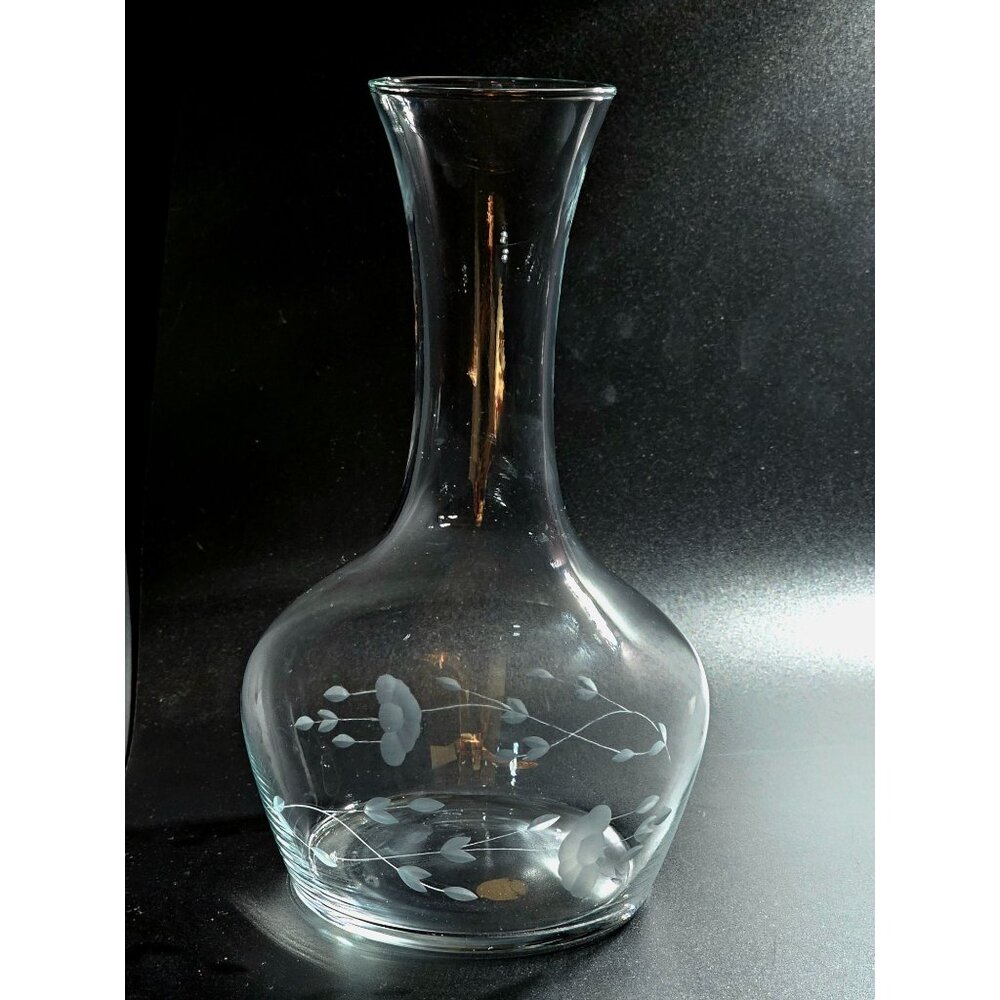 Princess House Crystal Heritage Wine Decanter Carafe 9" vintage 1980s